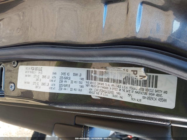 Aukcja sprzedaży 2016 Jeep Cherokee Limited, vin: 1C4PJMDB4GW162431, numer aukcji: 46354449