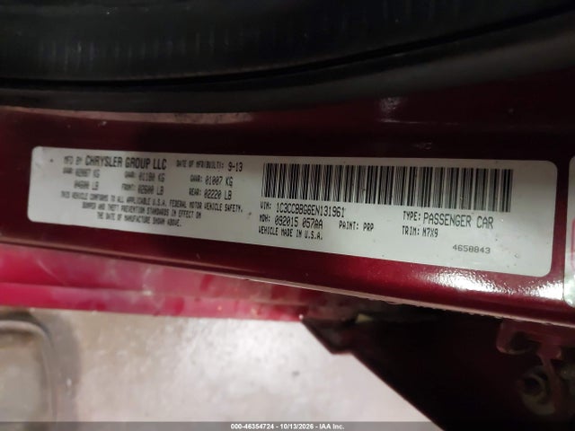 Продажа на аукционе авто 2014 Chrysler 200 Touring, vin: 1C3CCBBG6EN131961, номер лота: 46354724