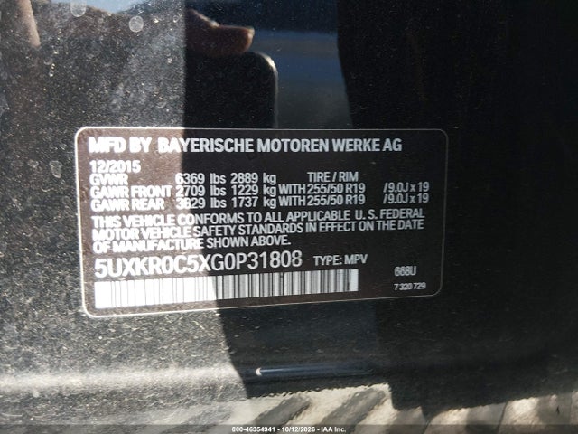 5UXKR0C5XG0P31808 BMW X5 Xdrive35i