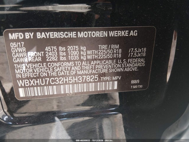 WBXHU7C32H5H37825 BMW X1 Sdrive28i