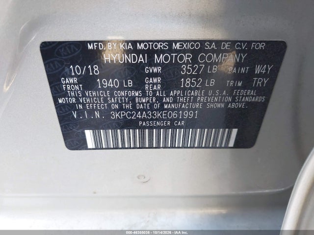 Hyundai ACCENT SE 2019 3KPC24A33KE061991 Image 9
