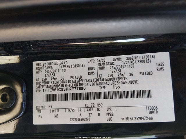 1FTEW1C83PKE77886 Ford F-150 Xlt