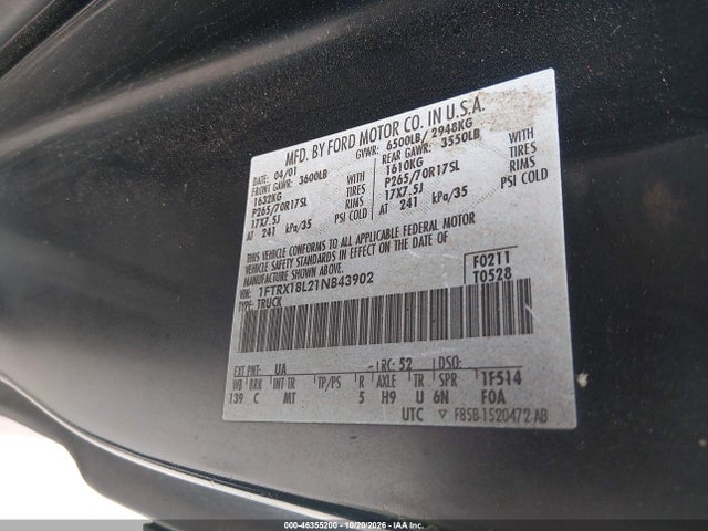 Продаж на аукціоні авто 2001 Ford F-150 Lariat/xl/xlt, vin: 1FTRX18L21NB43902, номер лоту: 46355200