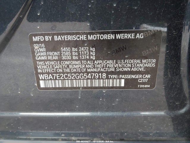 BMW 740I 2016 WBA7E2C52GG547918 Image 9