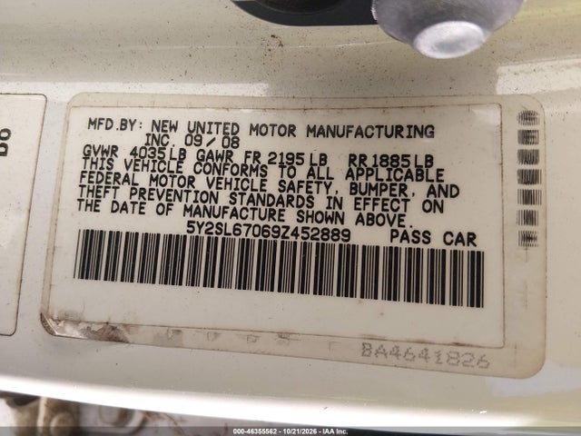 Продаж на аукціоні авто 2009 Pontiac Vibe, vin: 5Y2SL67069Z452889, номер лоту: 46355562