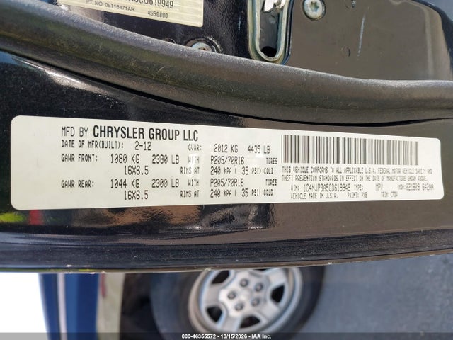Продажа на аукционе авто 2012 Jeep Patriot Sport, vin: 1C4NJPBA5CD619949, номер лота: 46355572