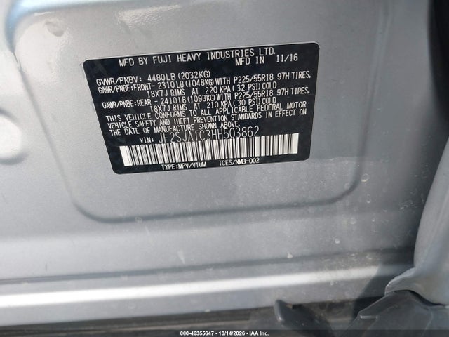 JF2SJATC3HH503862 Subaru Forester 2.5i Touring
