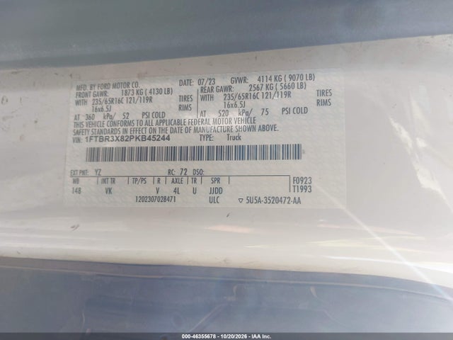 Ford Transit-250 Cargo Van 2023 1FTBR3X82PKB45244 Image 9