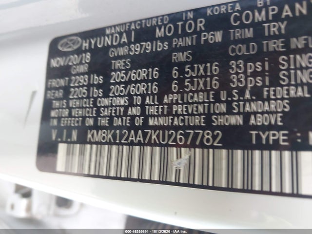 Hyundai Kona Se 2019 KM8K12AA7KU267782 Image 9