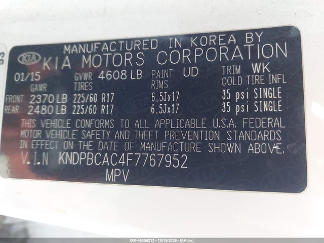 KIA Sportage Lx 2015 KNDPBCAC4F7767952 Image 9