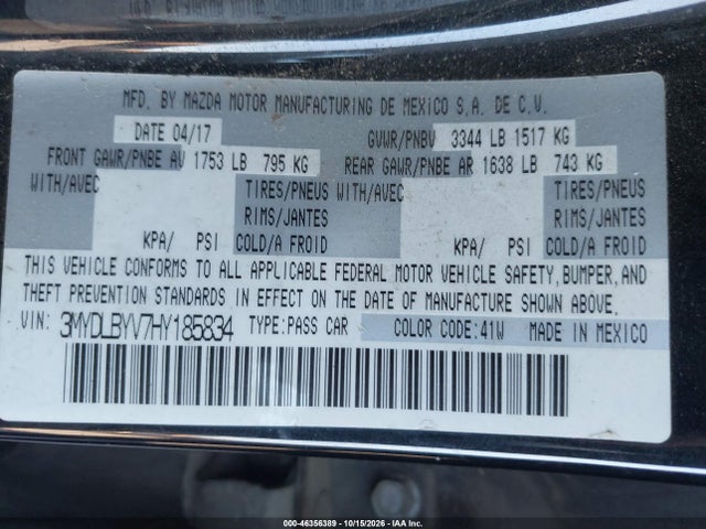 3MYDLBYV7HY185834 Toyota YARIS IA
