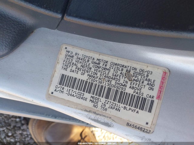 Продаж на аукціоні авто 2003 Toyota Celica Gts, vin: JTDDY38T130069293, номер лоту: 46357099