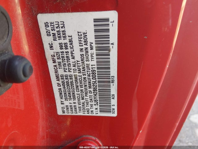Продаж на аукціоні авто 2005 Honda Element Ex, vin: 5J6YH28625L008911, номер лоту: 46357184
