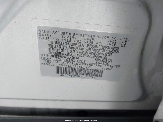 Aukcja sprzedaży 2020 Nissan Kicks Sr Xtronic Cvt, vin: 3N1CP5DV4LL490061, numer aukcji: 46357363