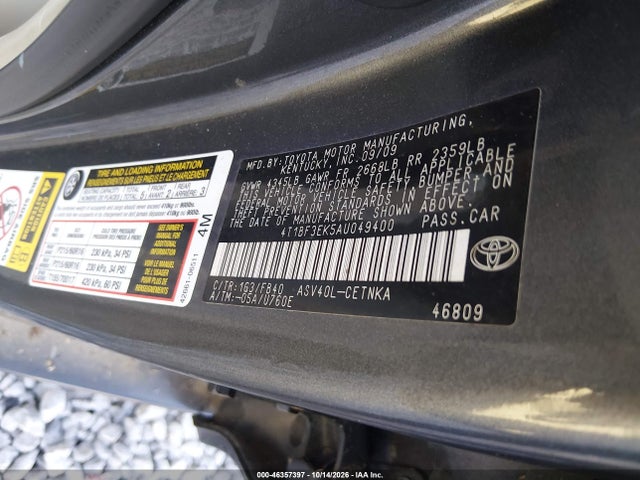 Aukcja sprzedaży 2010 Toyota Camry Le, vin: 4T1BF3EK5AU049400, numer aukcji: 46357397