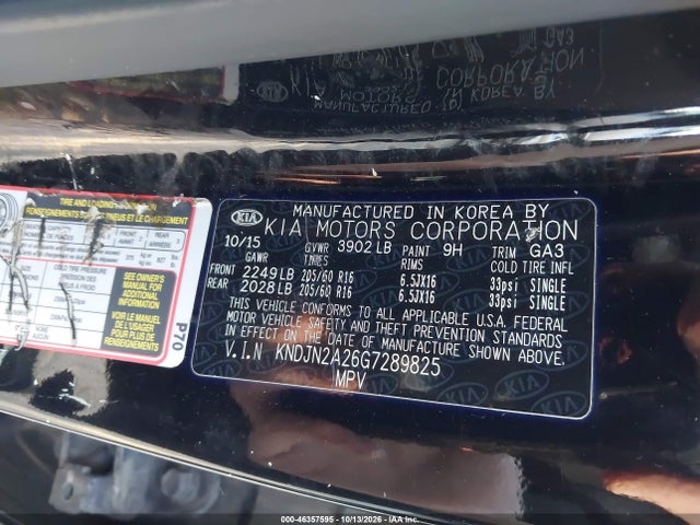 Продаж на аукціоні авто 2016 Kia Soul, vin: KNDJN2A26G7289825, номер лоту: 46357595