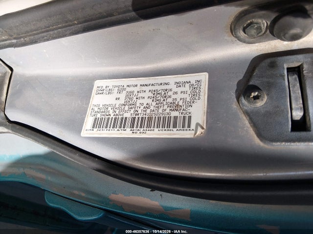 Aukcja sprzedaży 2002 Toyota Tundra Access Cab/access Cab Sr5, vin: 5TBRT34102S229130, numer aukcji: 46357636