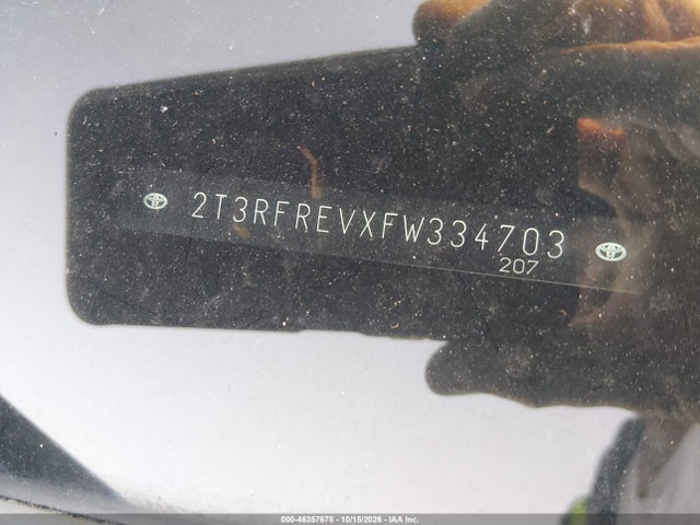 Продаж на аукціоні авто 2015 Toyota Rav4 Xle, vin: 2T3RFREVXFW334703, номер лоту: 46357678