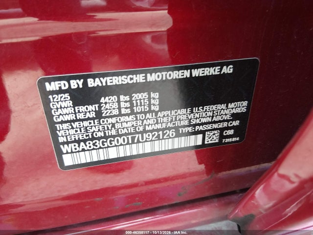 Aukcja sprzedaży 2026 Bmw 228 Gran Coupe, vin: WBA83GG00T7U92126, numer aukcji: 46358117