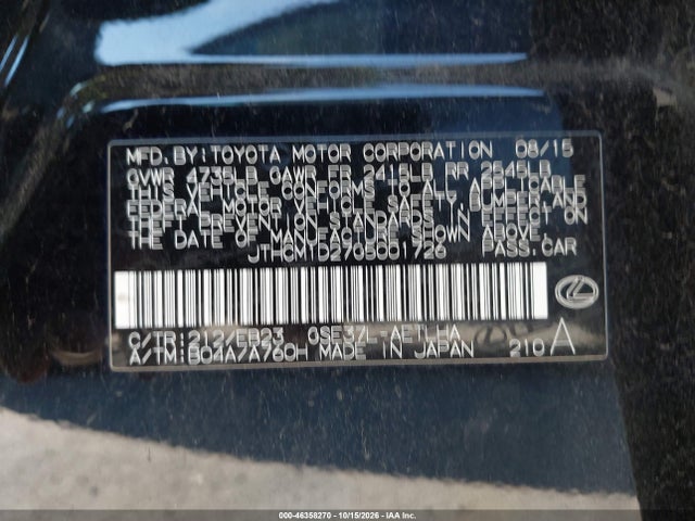 Продаж на аукціоні авто 2016 Lexus Is 300, vin: JTHCM1D27G5001726, номер лоту: 46358270