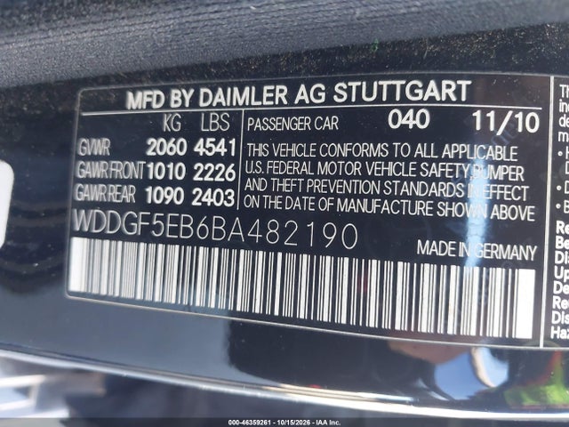 Продажа на аукционе авто 2011 Mercedes-benz C 300 Luxury/sport, vin: WDDGF5EB6BA482190, номер лота: 46359261