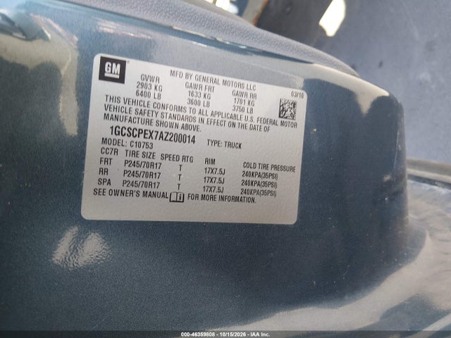 Продажа на аукционе авто 2010 Chevrolet Silverado 1500 Work Truck, vin: 1GCSCPEX7AZ200014, номер лота: 46359808