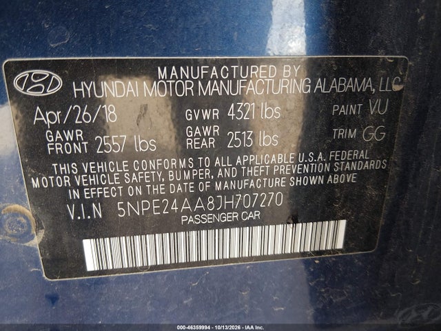 Hyundai SONATA ECO 2018 5NPE24AA8JH707270 Image 9