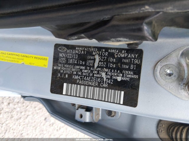 Продаж на аукціоні авто 2014 Hyundai Accent Gls, vin: KMHCT4AE2EU611942, номер лоту: 46360090