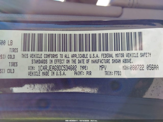 Продаж на аукціоні авто 2013 Jeep Grand Cherokee Laredo, vin: 1C4RJEAG9DC534602, номер лоту: 46360411