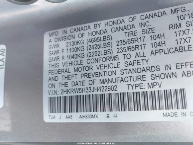 Honda CR-V LX 2018 2HKRW5H33JH422902 Image 9
