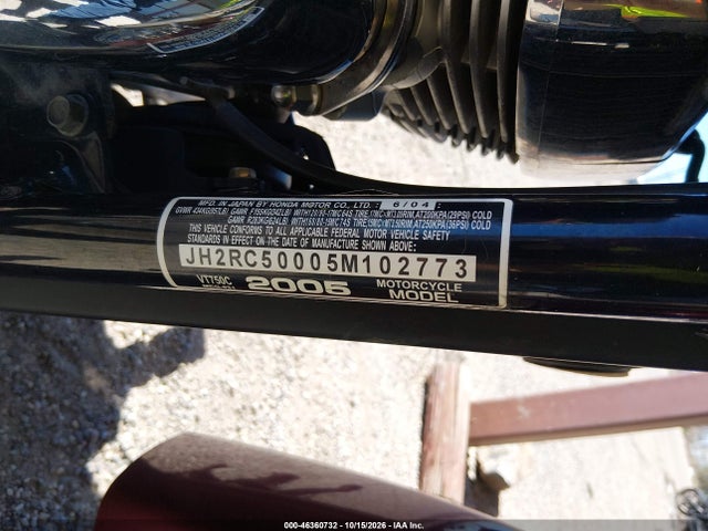 Продаж на аукціоні авто 2005 Honda Vt750 C, vin: JH2RC50005M102773, номер лоту: 46360732