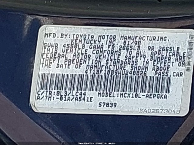 Aukcja sprzedaży 1998 Toyota Avalon Xls, vin: 4T1BF18B9WU240826, numer aukcji: 46360735