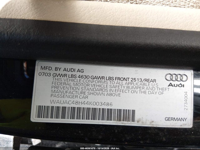 Продаж на аукціоні авто 2004 Audi A4 1.8t, vin: WAUAC48H44K003486, номер лоту: 46361478
