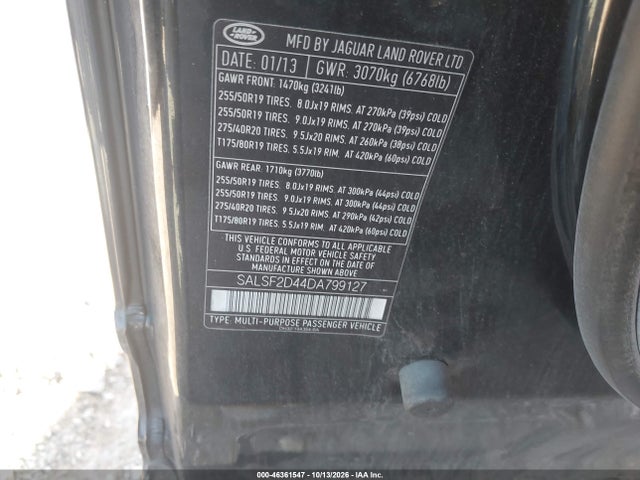 Aukcja sprzedaży 2013 Land Rover Range Rover Sport Hse, vin: SALSF2D44DA799127, numer aukcji: 46361547