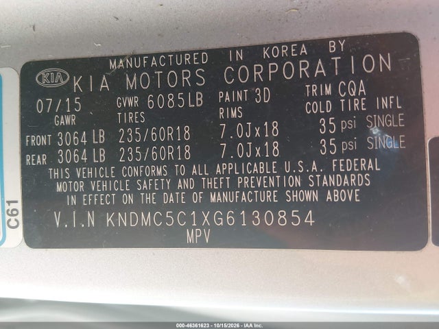 KIA Sedona Sx 2016 KNDMC5C1XG6130854 Image 9