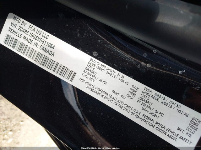 2027 Chrysler Pacifica მანქანა იყიდება აუქციონზე, vin: 2C4RC1BG6VR611064, აუქციონის ნომერი: 46362705