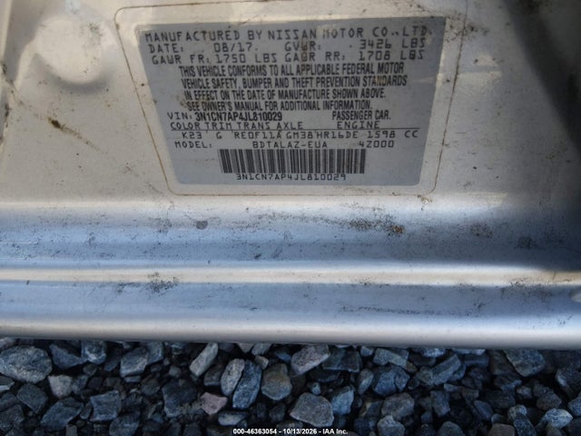 Nissan Versa 1.6 S+ 2018 3N1CN7AP4JL810029 Image 9