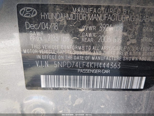 Hyundai ELANTRA SE 2019 5NPD74LF4KH444363 Image 9