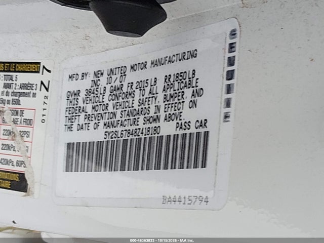 Aukcja sprzedaży 2008 Pontiac Vibe, vin: 5Y2SL67848Z418180, numer aukcji: 46363833