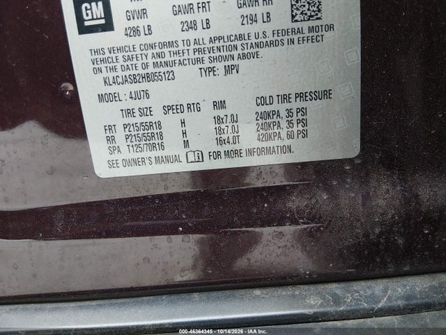 Продаж на аукціоні авто 2017 Buick Encore Preferred, vin: KL4CJASB2HB055123, номер лоту: 46364345