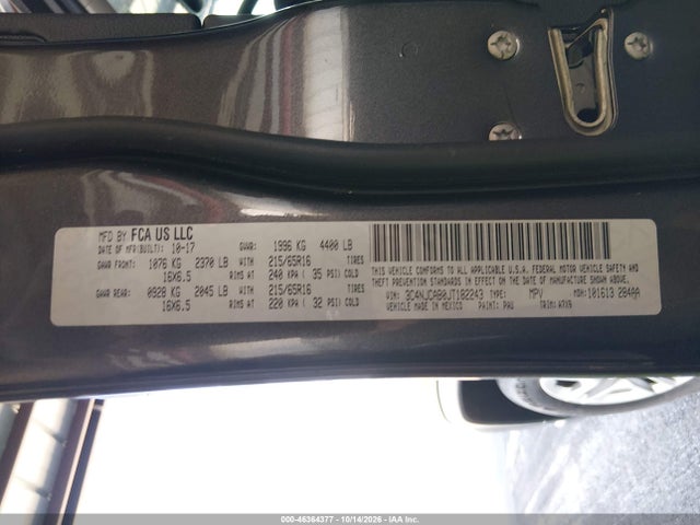 46364377 :رقم المزاد ، 3C4NJCAB0JT182243 vin ، 2018 Jeep Compass Sport Fwd مزاد بيع