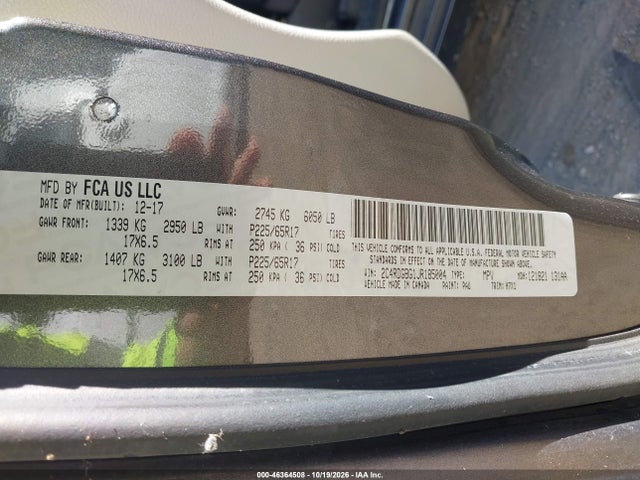 Продаж на аукціоні авто 2018 Dodge Grand Caravan Se, vin: 2C4RDGBG1JR185004, номер лоту: 46364508