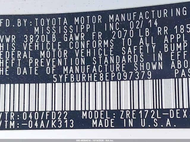 Toyota Corolla S Plus 2014 5YFBURHE8EP097379 Image 18