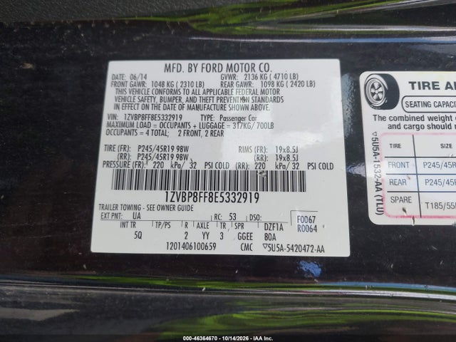 Ford Mustang Gt Premium 2014 1ZVBP8FF8E5332919 Image 9