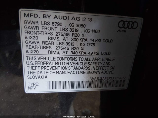 WA1LGAFEXED012877 Audi Q7 3.0t Premium