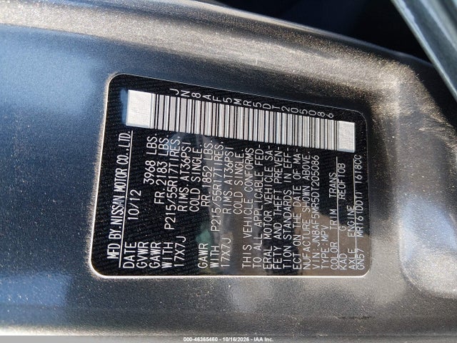 Продаж на аукціоні авто 2013 Nissan Juke Sv, vin: JN8AF5MR5DT205086, номер лоту: 46365460