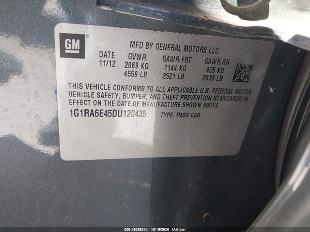 Aukcja sprzedaży 2013 Chevrolet Volt, vin: 1G1RA6E45DU120435, numer aukcji: 46366234