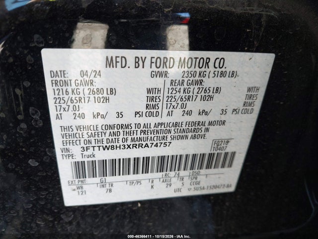 Ford Maverick Xlt 2024 3FTTW8H3XRRA74757 Image 9