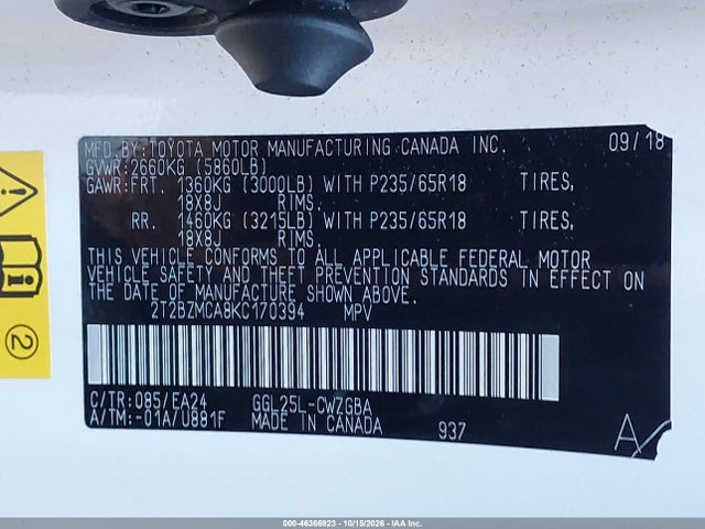 Lexus RX 350 2019 2T2BZMCA8KC170394 Image 9
