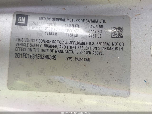 Продажа на аукционе авто 2014 Chevrolet Camaro 2lt, vin: 2G1FC1E31E9240349, номер лота: 46367309